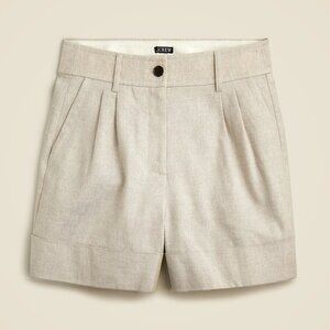 High rise cream linen shorts lined with pockets J.Crew Size: 14